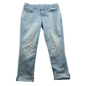 Lee Riders Womens Jeans Size 10 Blue Denim Light Wash Straight Cuffed Casual